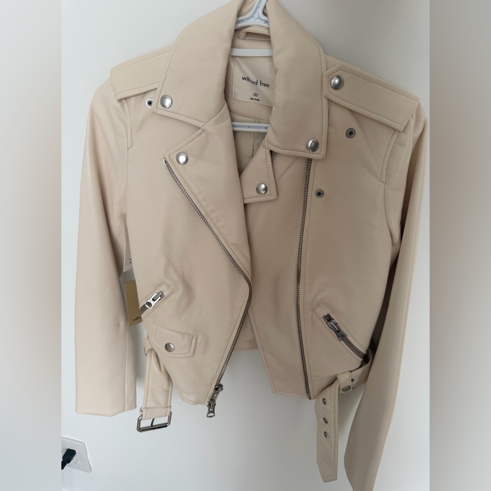 WILLED FREE Women's Cream Biker Jacket